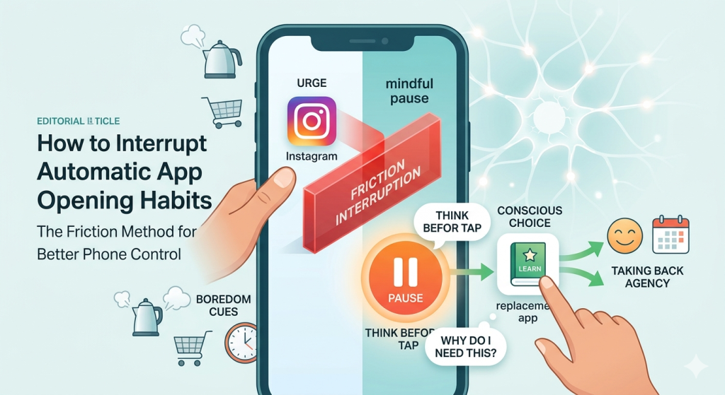 how to interrupt automatic app opening habits