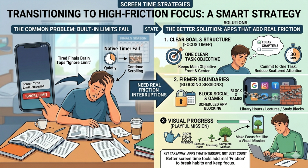 how to reduce screen time for college students