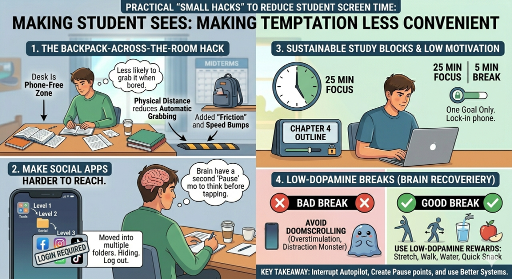 how to reduce screen time for college students