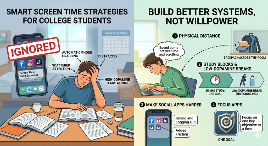 how to reduce screen time for college students