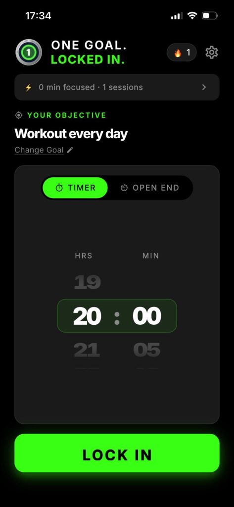 how to lock in for exams one goal locked in app